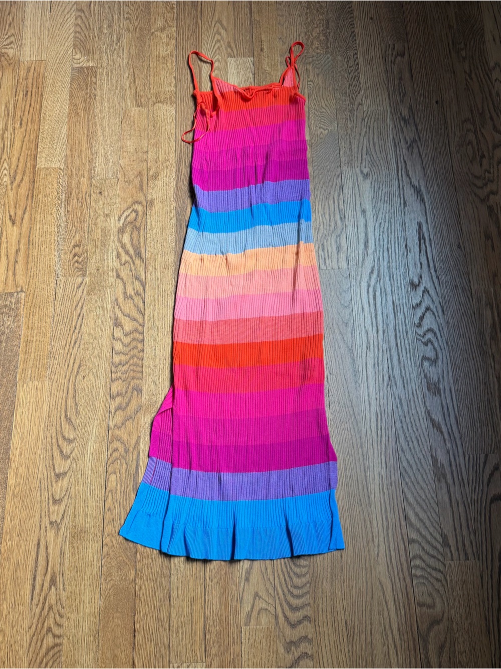 Banana Republic Multi-Color Striped Ribbed Knit Midi Dress Size S